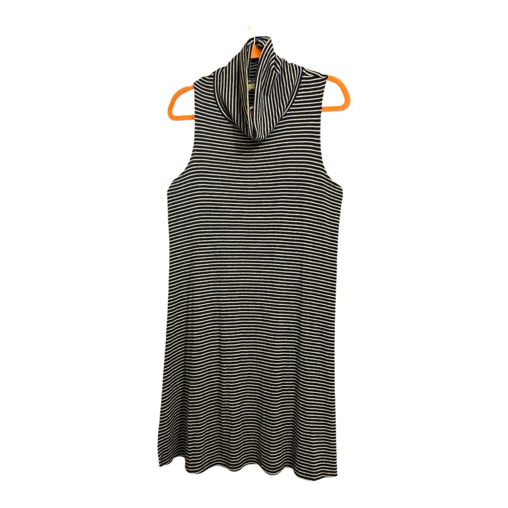 Cutie Women’s Dress Sleeveless Striped Blue and Grey Sz L